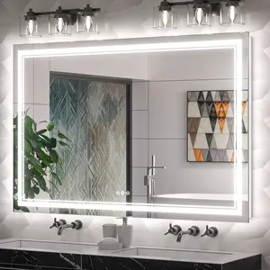 TETOTE LED Bathroom Mirror, Frontlit and Backlit with Touch Control, 3 Color Temperature & Dimmable Light, Defogger & Memory Function, , UL Listed LED Driver,Plug-in/Hardwired