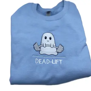 Cute “Deadlift” Gym Embroidered Sweatshirt