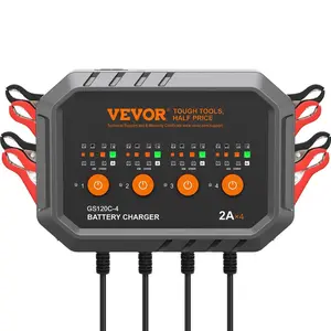 VEVOR Smart Battery Charger, 8-Amp, LiFePO4 Lead-Acid (AGM/ Gel/ SLA) Car Battery Charger, Fully-Automatic Charger Maintainer for Boat Motorcycle Lawn Mower Golf Cart Marine Deep Cycle
