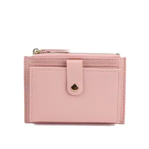 Women's Small Slim Bifold Wallet Compact PU Leather Credit Card Holder with Multi-Card Slots, Zipper Coin Pocket Thin Minimalist Purse for Daily Use