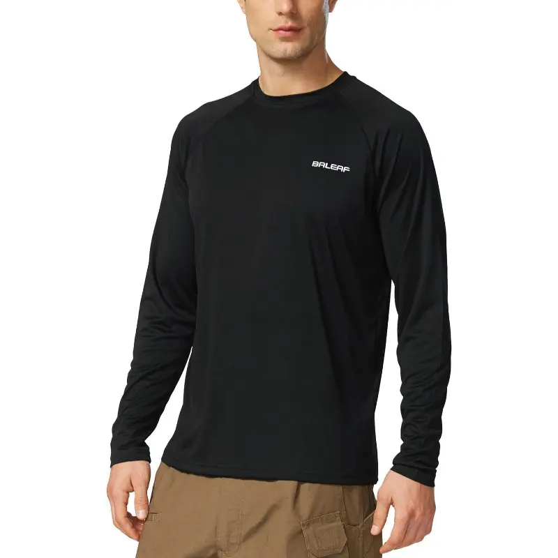 baleaf Men's Sun Protection Shirts UV SPF UPF 50+ Long Sleeve Rash Guard Fishing Running Quick Dry Lightweight