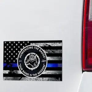 Thin blue line waterproof Custom Decal Sticker