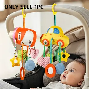 Fun Cartoon Car Baby Bottle Pull Toy, Infant Hanging Rattle Bell, Educational Toy for Babies, Toddler Developmental Play, Rattle Maracas