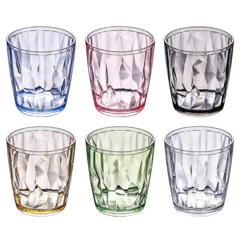 Acrylic Drinking Glasses - Shatterproof, Unbreakable, Reusable, Lightweight, Washable Bathroom Tumblers, Dishwasher Safe for Party Use (Home & Bathroom Supplies)