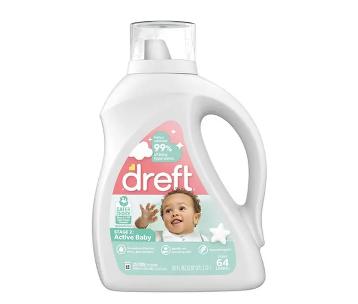 Dreft Active Baby Liquid Laundry Detergent, Hypoallergenic for Sensitive Skin, 92 fl oz (64 Loads), #1 Pediatrician Recommended, USA Made Liquid Detergents