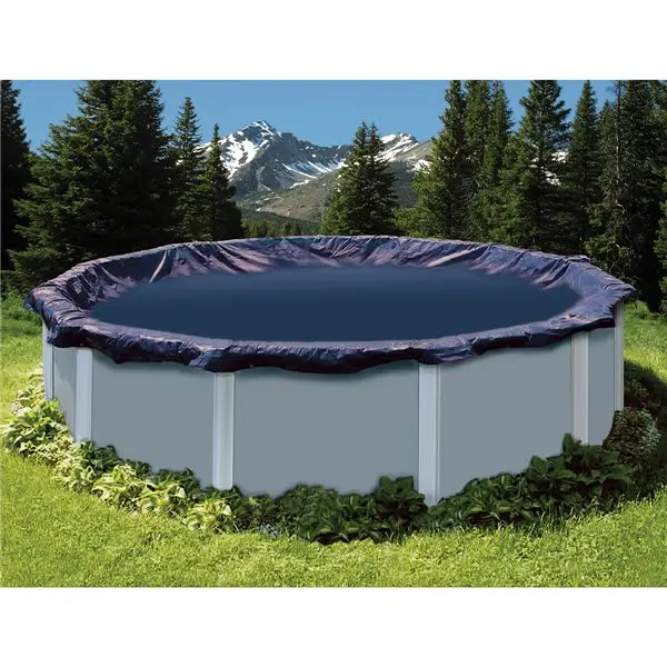 Swimline Deluxe 33' Round Winter Cover | 4' Overlap, Blue/Black | PCO837