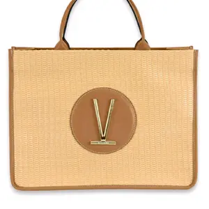 Vizzano Woman Tote Bag - Beige Textured Design with Gold Logo, Ideal for Everyday Use