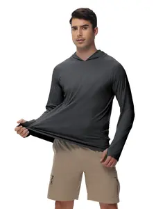 Men’s solid-color summer sun protection jacket, suitable for outdoor mountaineering, hiking, fishing, and running; breathable and comfortable with a hooded design; made from polyester fiber.#SummerVibes