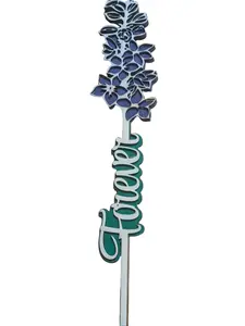 Everlasting Wooden Flower with Personalized Stem Larkspur July- one flower included