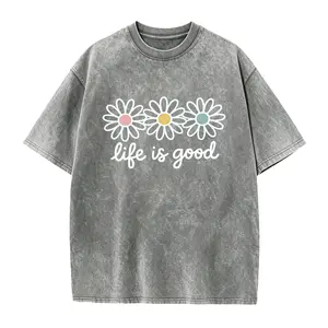 spring daisy t-shirt, life is good tee, floral graphic, boho flower tee, women’s pastel daisy t-shirt, vintage spring shirt