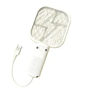 2-in-1 Electric Mosquito Swatter & UV Bug Zapper Rechargeable USB Portable Fly Killer Racket for Indoor Outdoor Home Camping