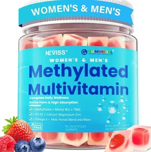 Methylated Multivitamin for Women & Men Gummies w/ Omega-3, Calcium, D3 K2, Methylfolate & B12, TMG, Daily Vitamin A, C, E, B Complex, Magnesium, CoQ10, Probiotic for Overall Health- Vegan, Sugar Free
