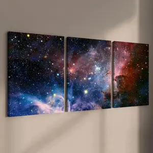 Starry Galaxy Pattern Wall Art, Wooden Framed Canvas, Brilliant Starry Galaxy Dreamy Poster, Perfect Home Decor, Ideal Gift, Ornaments, Modern Home Decor