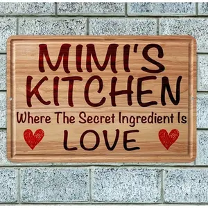 Vintage 2D Flat Aluminum Sign 8x12 Inch Rustic Love Themed Wall Art Decorative Plaque with Where The Secret Ingredient Is Love Message Red Hearts Durable Aluminum Decor for Home Kitchen Cafe Bar Easy to Hang Gift for Valentines Day Wedding
