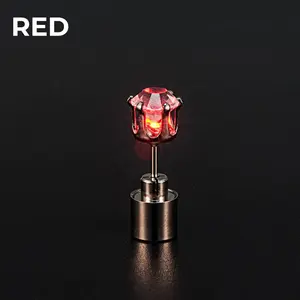 Illuminate Your Style: Glow-in-the-Dark Zircon LED Stud Earrings (2-Pack) - Ideal for Raves, Weddings, and Parties!