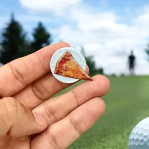 Pizza Golf Ball Marker Magnetic Realistic New York Pizza Pin with Box Removable Slice Design Limited Edition Collectible