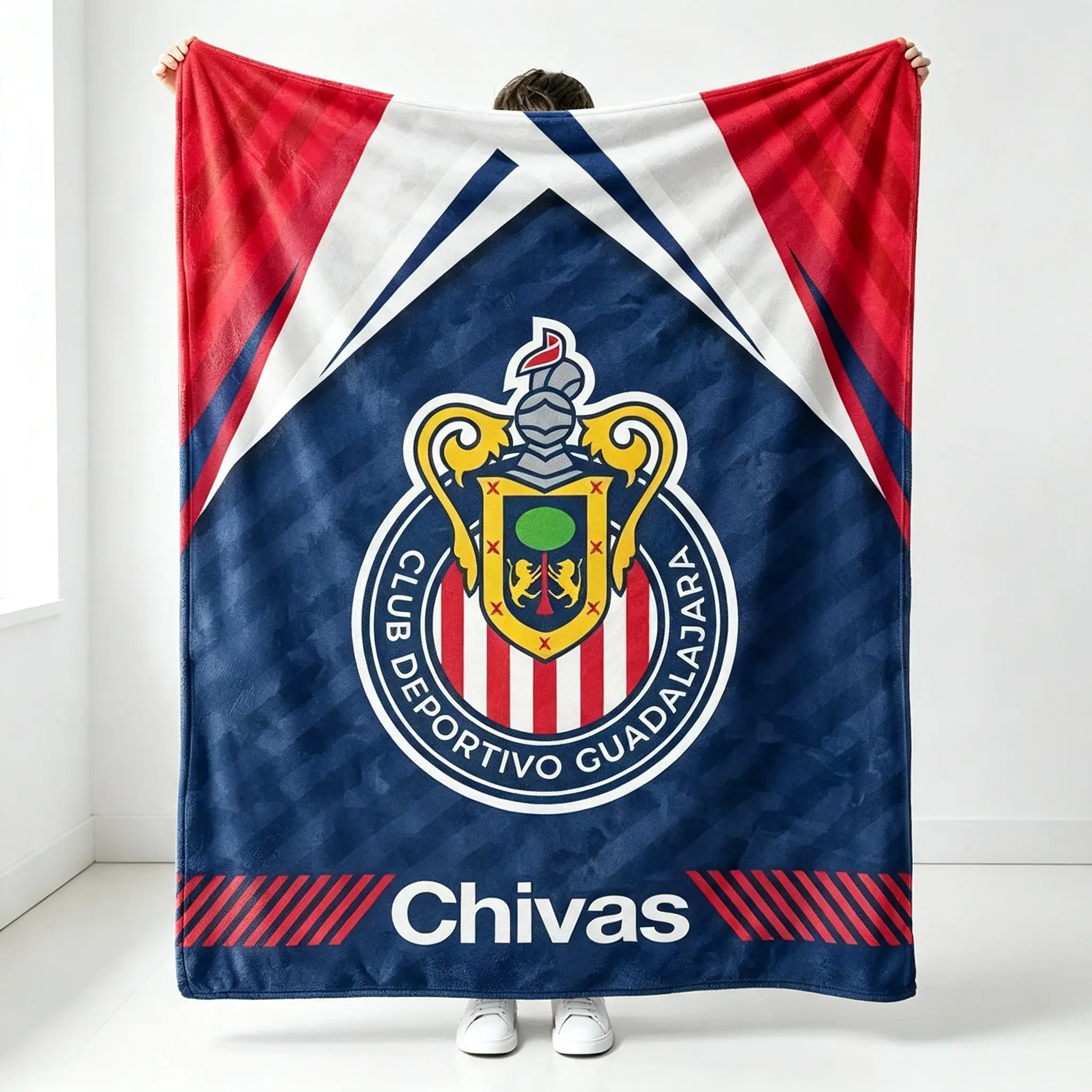 Chivas Guadalajara Football Blanket, Soft Plush Team Logo Throw for Bedroom Couch Sofa, Lightweight Warm Fan Gift Home Decor, Halloween Christmas Gift