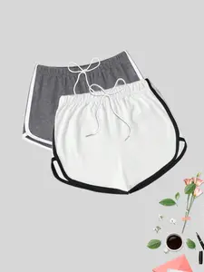 Women's Solid Color Casual Fitted High Rise Shorts, Casual Comfy Breathable Shorts for Summer, Ladies Bottoms for Daily Wear