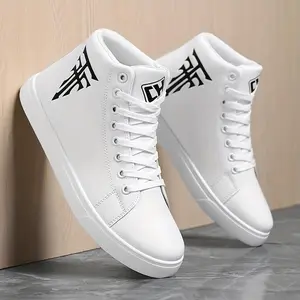 Men's Fashion Solid Skate Shoes, Comfortable Non-slip Lace-up Casual Sneakers, Suitable for Outdoor Walking and Travel