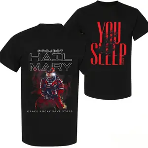 100% Cotton Project Hail Mary T-Shirt With Astronaut Graphic And Text Design For Sci Fi Fans And Space Enthusiasts Perfect For Casual Wear In Spring And Summer Ideal Gift For Science Fiction Lovers And Movie Buffs