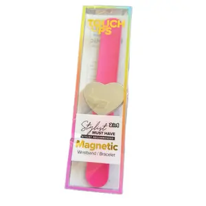 Touch Up stylist 2in1 Magnetic Wristband for Hair Stylists, Sewing, and Quilting - Pincushion with Hair Clips Collector and Bobby Pin Magnet Holder (Heart) Professional Anti-Static