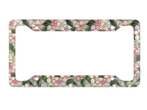 Midnight Rose Stained Glass License Plate Frame- Stained Glass License Plate Cover- Flower License Plate-Gift For Her- Womens Car Accessory