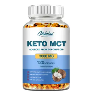Pslalae-Keto MCT Oil Capsules - 3000 mg Natural, pure coconut oil to promote nutrient absorption, support gut health, and enhance immunity - 60-day supply