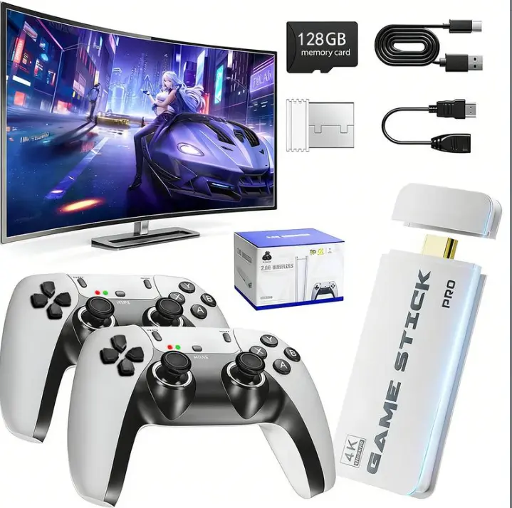 Upgraded Retro Game Stick HDMI Output, USB Plug Play Game Console with Dual Wireless Controllers, Works on All TV & Monitors