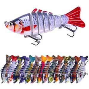 artificial fishing lure, 10pcs/set multi jointed swimbait with hook, topwater lure, fishing tools accessories for outdoor fishing, christmas gift, fishing gear