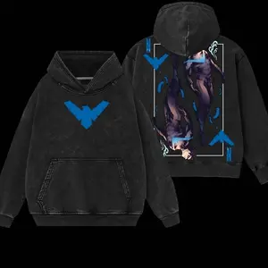 Superstyle Tales of the Teen Titans #44 - Dick Grayson Nightwing Hero Verse Comic Edition Double Printed Oversize Lightweight Acid Washed Tee Hoodie Sweater TV Series Graphic Design Top Cotton Streetwear Comic Superheroes T-Shirt Clothes Menswear 31T FXE
