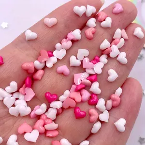 200Pcs Mixed Lovely Mini 5mm Pink Rose White Heart LOVE Art Flat back Stone Scrapbook DIY Wedding Applique Crafts Accessories Handmade Crafts