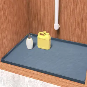 Waterproof Silicone Under Sink Mat 31'' x 22'' Shelf Liner for Kitchen and Bathroom, Cabinet and Counter Protector Litter Mat Pet Cat Puppy Essentials