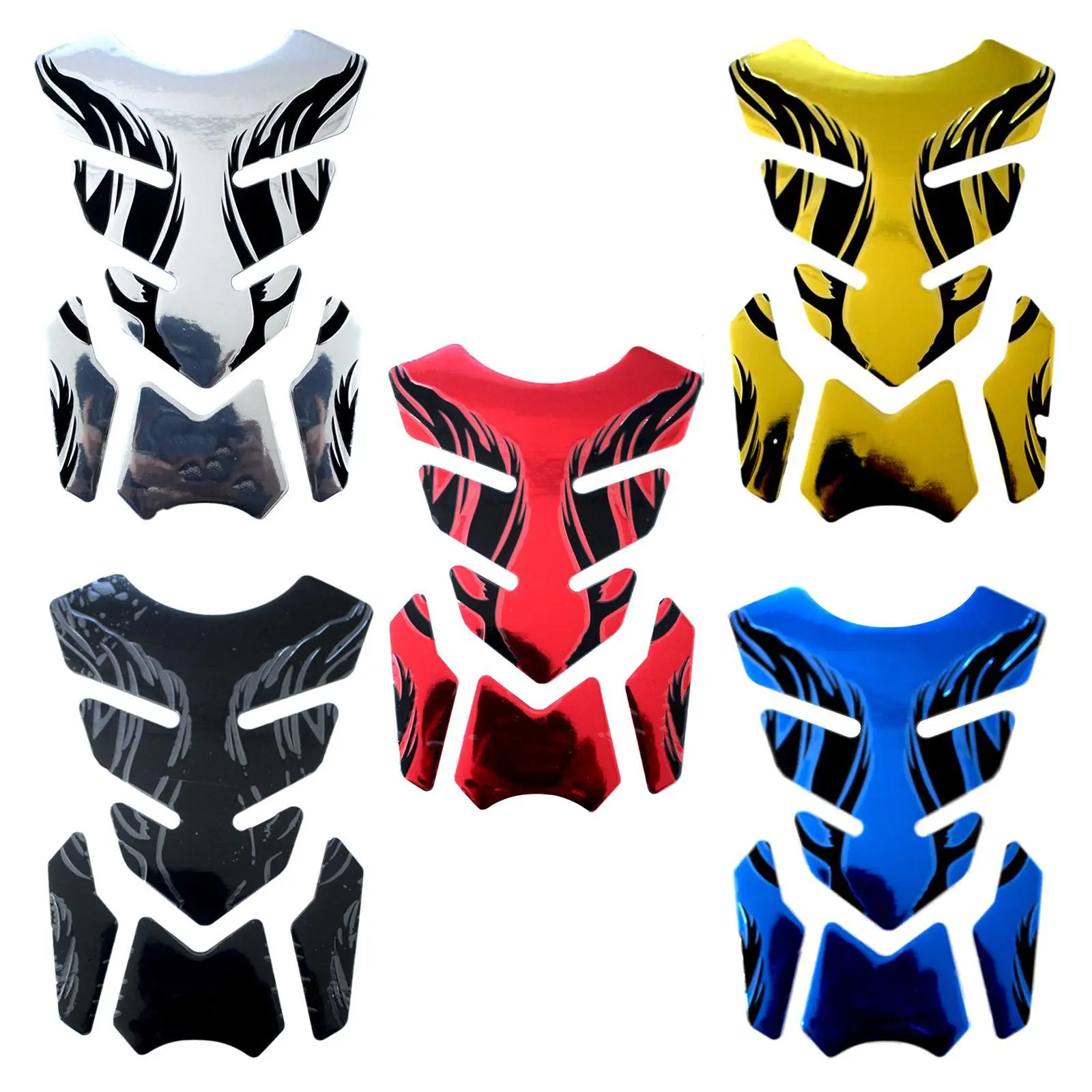 Soft Rubber Decoration Flame Tankpad Sticker 3D Tank Pad Stickers Oil Gas Protector Cover Motorcycle Accessories