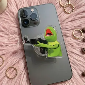 Funny Long Leg Frog Get Angry Magnetic Phone Grip, Cute Aesthetic Magsafe Phone Holder, Bookish Kindle Grip, Trendy Griptok