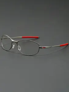 Oval Ultra Light Metal Frame Glasses Simple Sporty Design Vintage Y2K Style Personalized Glasses Suitable for Both Men and Women