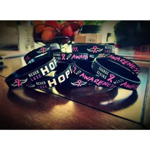 Breast Cancer Awareness Pink Silicone Bracelets | Never Lose Hope Bracelet