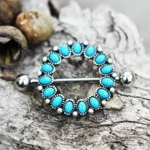 316L Stainless Steel Antique Turquoise Nipple