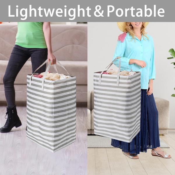 Large Laundry Basket 2-Pack Waterproof Freestanding Collapsible Clothes Basket 75L in Laundry Room Bathroom Bedroom Dorm Large Laundry Basket 2-Pack Waterproof Freestanding Collapsible Clothes Basket 75L in Laundry Room Bathroom Bedroom Dorm