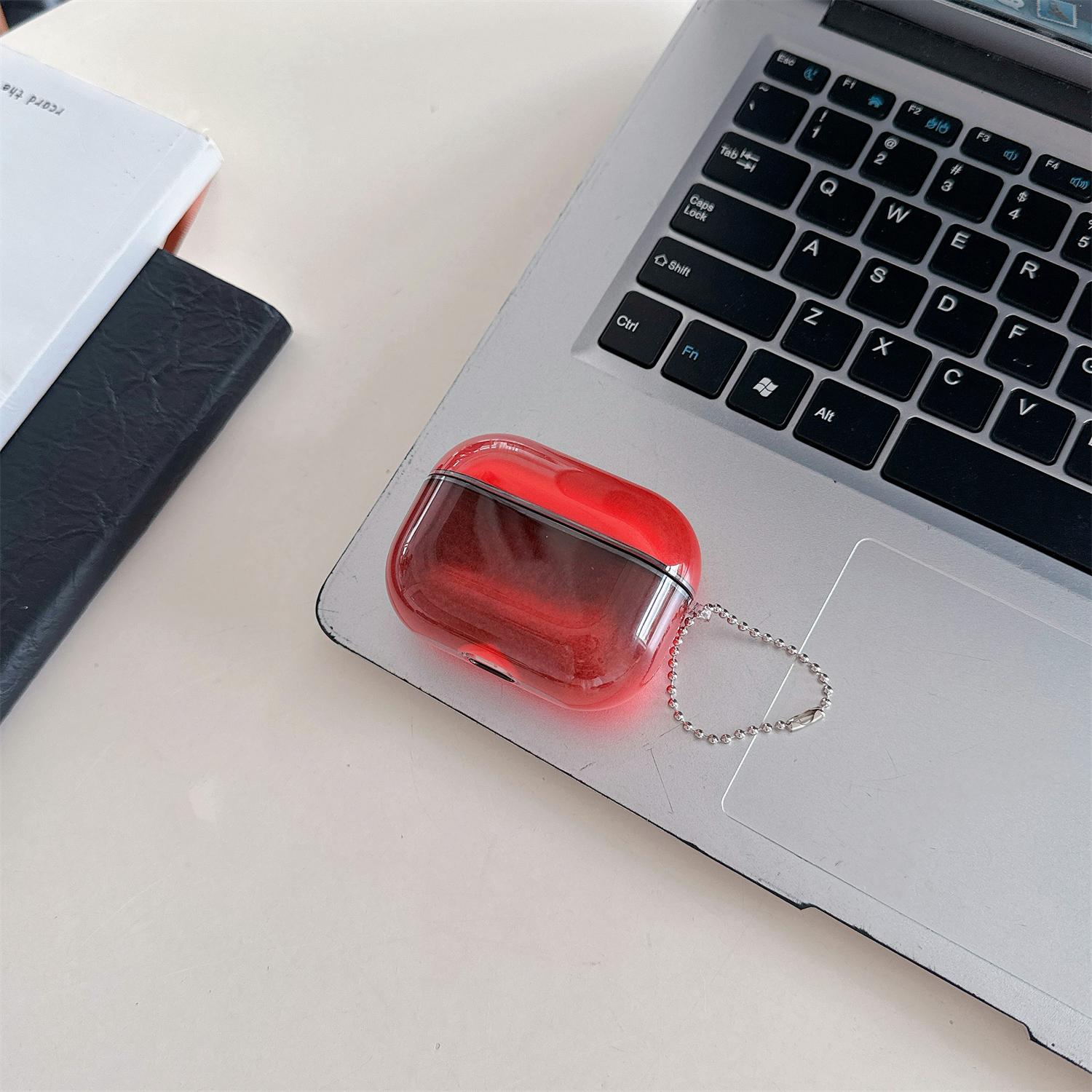 Glow in The Dark Gradient AirPod Case for AirPods 4/3/Pro/Pro 2nd Generation, Luminous Gradient Protective Cover with Keychain, Shockproof Soft TPU Case Compatible with AirPods Series