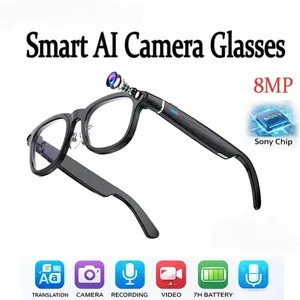Smart Glasses with HD Camera and Ai Translation, Dual Speaker Noise Cancellation, Touch Control, Battery Display, Reverse Charging