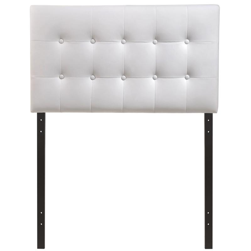 Modway Emily Twin Upholstered Vinyl Headboard in White