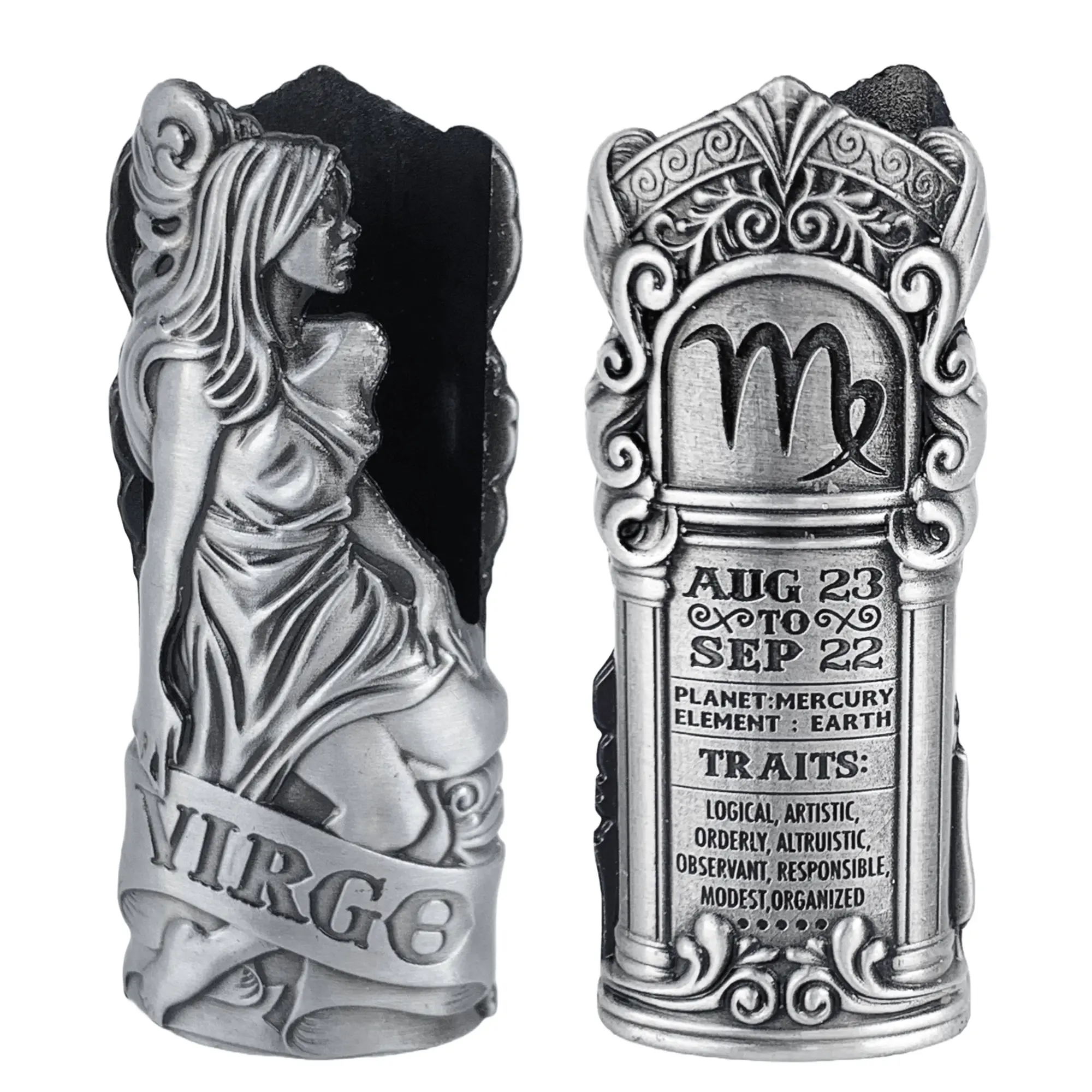 Metal Lighter Case Cover Lighter Pouch Fits Bic Lighter Standard Size J6 Design in Virgo