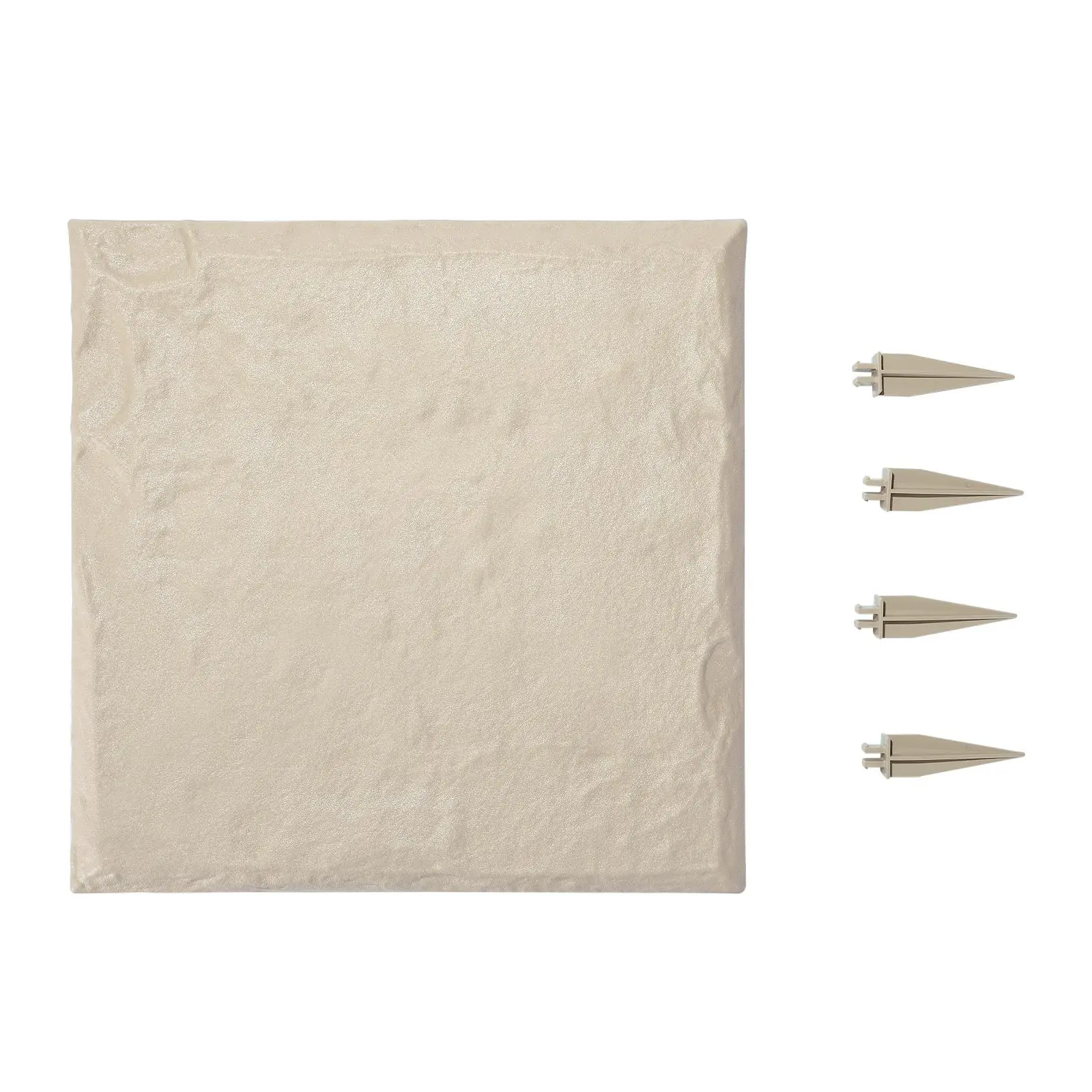 VEVOR 4Pcs 15.5x15.5 in ABS Garden Stepping Stones, Crack-Proof Heat-Resistant Plastic Pavers with Stakes, Smooth Surface Beige Decor for Lawn Patio Poolside Walkways, Enhances Outdoor Flow