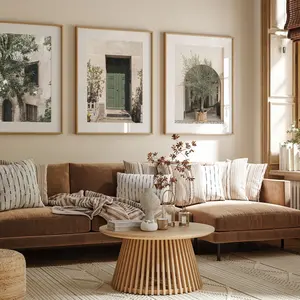 Italy Wall Art Set of 3 – Green Olive Tree Photography Prints, Modern Minimalist Italian Decor, Mediterranean City Poster Set, Home Decor, Room Decor, Unframed