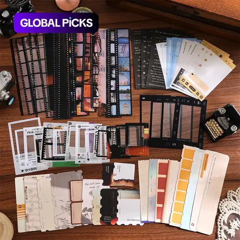100pcs/set Movie-Themed Scrapbook Kit with Photo Frames, Decorative Paper, Stickers, and Memory Pads, DIY Crafting and Journaling Supplies, Scrapbook Materials #GLOBAL PICKS