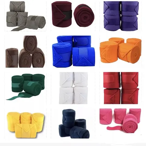 Set of 4 Horse Polo Wraps Fleece Bandages Leg Wraps