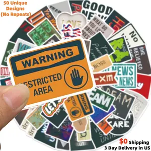 52 Pack Vintage Road Sign Stickers With Retro Motivational Quotes And Amsterdam Themed Designs Waterproof Pvc Matte Reusable Perfect For Bedroom Bathroom Desk Laptop Decor Ideal For Retro Aesthetic Lovers And Diy Enthusiasts Gift Sticker