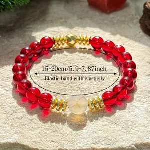 Natural Stone Elastic Stretch Bracelet, Unisex for Wealth & Abundance