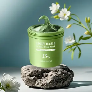 Holy Basil Bubble Deep Mask 13% - Sparkling Holy Basil & PHA for Cleansing Pores & Blackheads Gentle Clay Bubble Wash Off Pack(90g / 3.17 oz), for All Skin Types