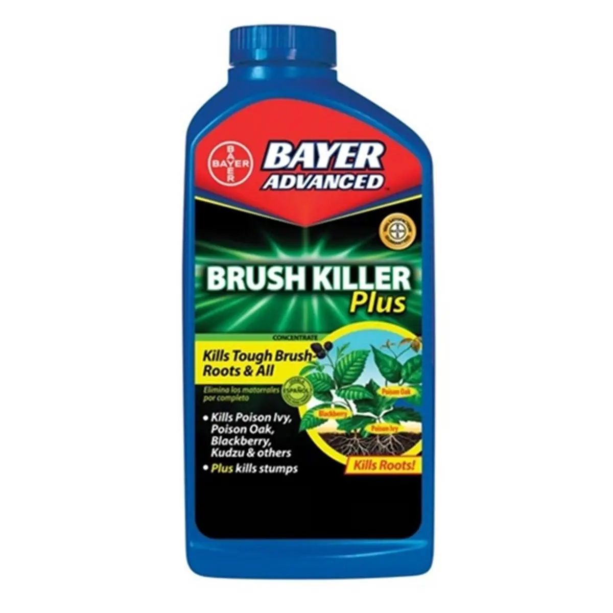 Bayer Brush Killer Plus Concentrate - 32oz Bayer Products Outdoor Root Killer, 8.8% Triclopyr Rain-Fast Garden Weed Control, Kills Brush Roots, Wild Berries, Kudzu
